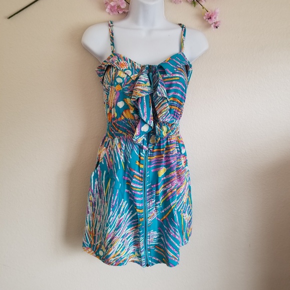 AKIRA multicolor starburst strap Dress small - Picture 2 of 9